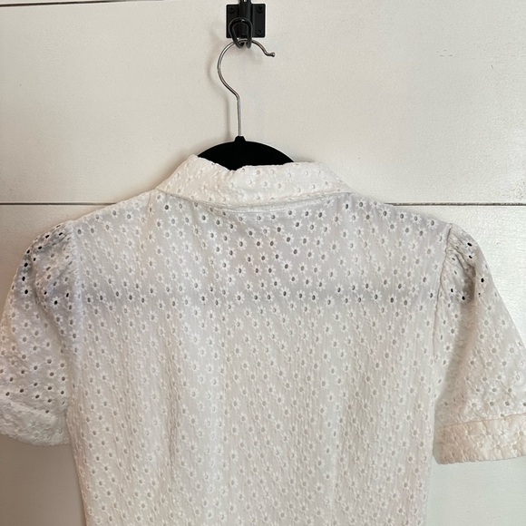 GAL MEETS GLAM 4 Judith white eyelet 100% cotton cottagecore side zip midi dress - Picture 14 of 16